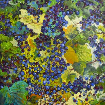 Картина под названием "vineyard" - Grigorii Zulkarniaev, Подлинное произведение искусства, Масло