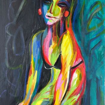 Painting titled "50." by Yuliya Pochynok (JJ Julia), Original Artwork, Acrylic Mounted on Wood Stretcher frame