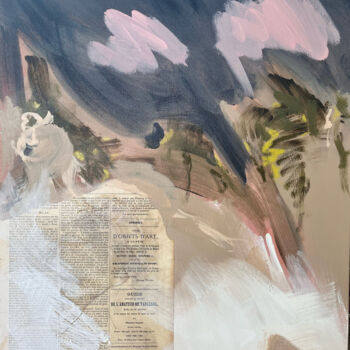 Painting titled "Série PLAGE n°4" by Marie Renaud, Original Artwork, Acrylic Mounted on Wood Stretcher frame