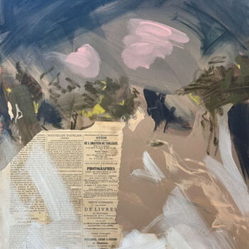 Painting titled "Série PLAGE n°3" by Marie Renaud, Original Artwork, Acrylic Mounted on Wood Stretcher frame