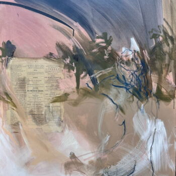 Painting titled "Série PLAGE n°1" by Marie Renaud, Original Artwork, Acrylic Mounted on Wood Stretcher frame