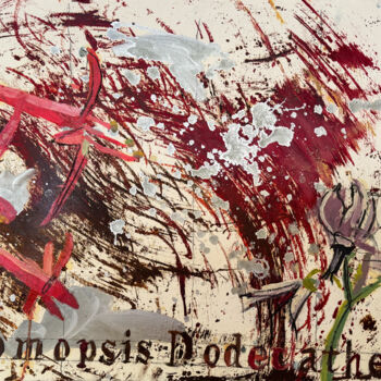 Ζωγραφική με τίτλο "Red Wild Flowers" από Darren Jekel, Αυθεντικά έργα τέχνης, Λάδι