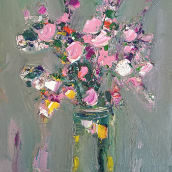 Malerei mit dem Titel "A Spring Gesture" von Vlas Ayvazyan, Original-Kunstwerk, Öl Auf Keilrahmen aus Holz montiert