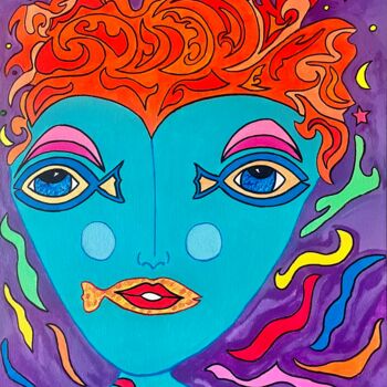 Painting titled "L’énigmatique entre…" by Philippe Seigle, Original Artwork, Acrylic Mounted on Wood Stretcher frame