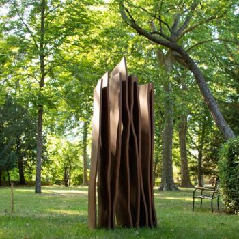 Sculpture intitulée "8 lames verticales" par Etienne Viard, Œuvre d'art originale, Acier inoxydable