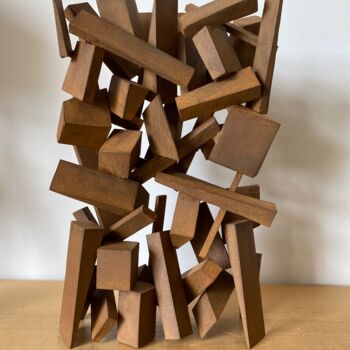 Sculpture intitulée "Pluie de cales" par Etienne Viard, Œuvre d'art originale, Acier inoxydable