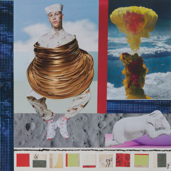 Collages titled "JUMPING JACK FLASH " by Joelle Isnardon, Original Artwork, Collages