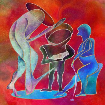 Peinture intitulée "Le Baptême" par Lenatee, Œuvre d'art originale, Tirage argentique