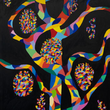 Peinture intitulée "L'Arbre Vie " par Béji Artmoz, Œuvre d'art originale, Huile