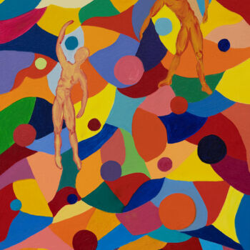 Painting titled "Evocation/Ivoukatyo…" by Béji Artmoz, Original Artwork, Oil