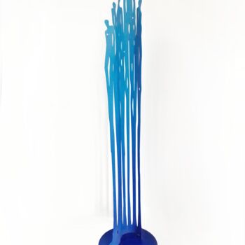 Sculpture intitulée "Foule azur" par Arno Sebban, Œuvre d'art originale, Acier inoxydable