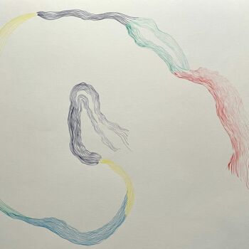 Peinture intitulée "Longes III" par Mathilde Séguis, Œuvre d'art originale, Aquarelle