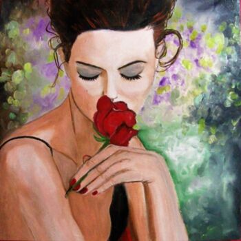 Painting titled "Ton amour" by Véronique Aufrere, Original Artwork, Oil