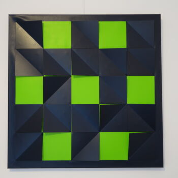 Painting titled "Carrés verts" by Luis  Arnal, Original Artwork, Acrylic