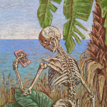 Painting titled "Selfie" by Mauro Bordin, Original Artwork, Oil