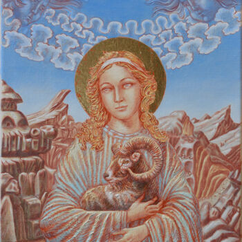 Painting titled "Santa Cura" by Mauro Bordin, Original Artwork, Oil