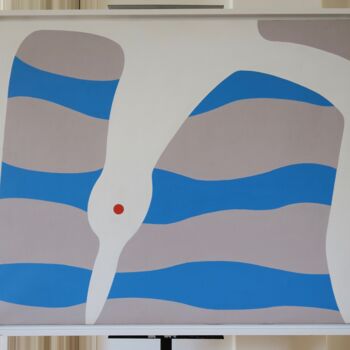 Painting titled "Mouette de Méditerr…" by Jean  Coulot, Original Artwork, Acrylic