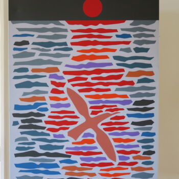 Painting titled "Couché de soleil" by Jean  Coulot, Original Artwork, Acrylic