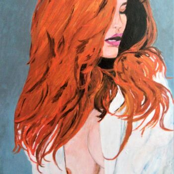 Painting titled "Désir" by Véronique Aufrere, Original Artwork, Oil