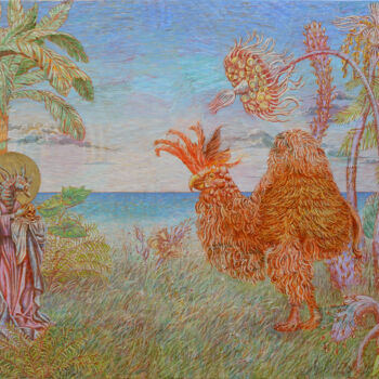 Painting titled "La relique" by Mauro Bordin, Original Artwork, Oil