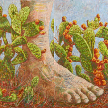 Peinture intitulée "Happy foot" par Mauro Bordin, Œuvre d'art originale, Huile