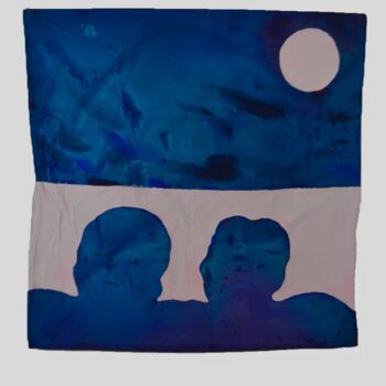 Textile Art titled "Lunaire " by Charlotte Denamur, Original Artwork, Acrylic