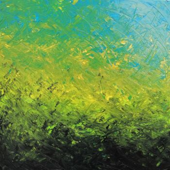 Painting titled "HERBES FOLLES Verte…" by Thime, Original Artwork, Oil