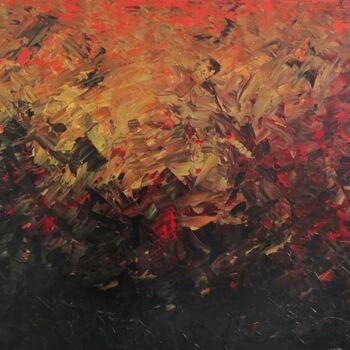 Painting titled "VOLCANO #1/ FUSION" by Thime, Original Artwork, Oil