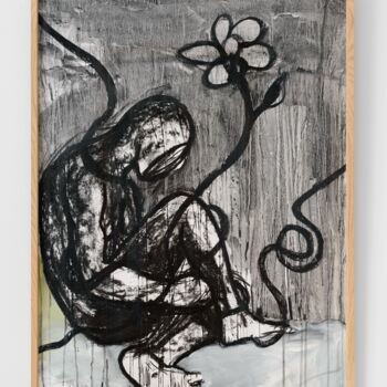 Painting titled "Misère du temps" by Assoukrou Aké, Original Artwork, Oil