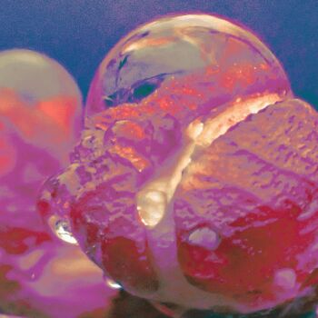 Printmaking titled "Bubble gum" by Christian Lefevre, Original Artwork, Aluminium
