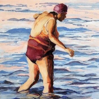 Painting titled "Rose" by Carole Leprince, Original Artwork, Acrylic