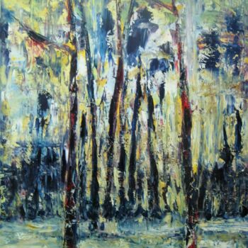 Painting titled "Sous-bois # 8…" by Guillaume De Baudus, Original Artwork, Oil