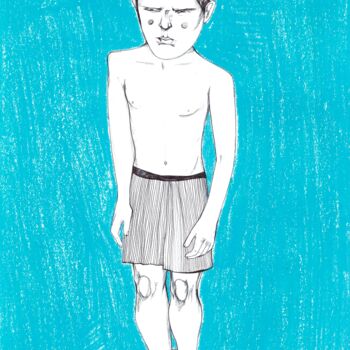 Drawing titled "L'enfant" by Laurent  Poleo-Garnier, Original Artwork, Paper