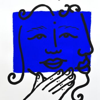 Dessin intitulée ""Ciel Bleu K"" par Guillaume Cavalier, Œuvre d'art originale, Acrylique