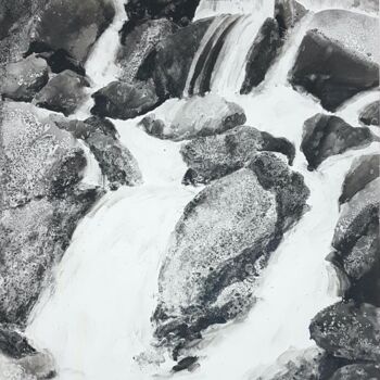 Drawing titled "Eaux vives #04" by Yann Bagot, Original Artwork, Aluminium