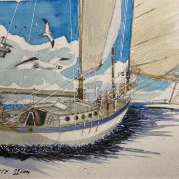 Peinture intitulée "REGATE " par Philippe Brunet, Œuvre d'art originale, Aquarelle