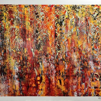 Peinture intitulée "ORANGEMECANIQUE" par Richard Dubure, Œuvre d'art originale, Huile