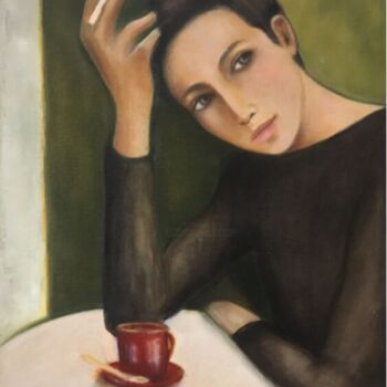 Painting titled "Quelle heure est-il…" by Thalie Cardo, Original Artwork, Oil
