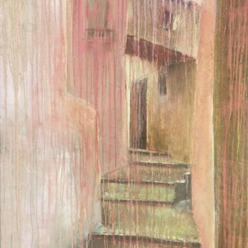 Painting titled "Escalier # 1" by Guillaume De Baudus, Original Artwork, Oil