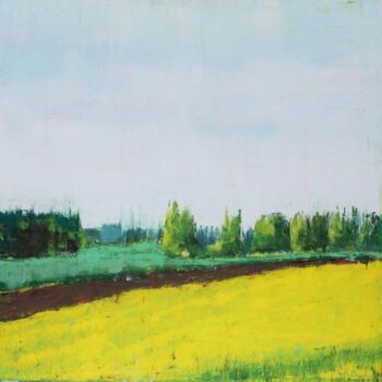 Painting titled "champ-de-ble-en-pay…" by Guillaume De Baudus, Original Artwork, Oil