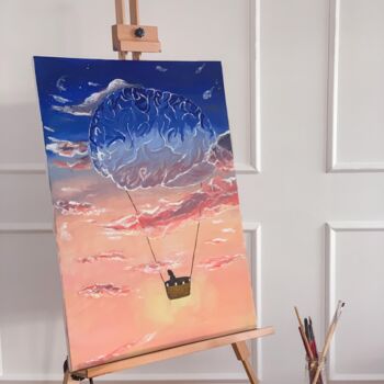 Painting titled "Le rêveur vagabond" by Belkis Rabie, Original Artwork, Acrylic