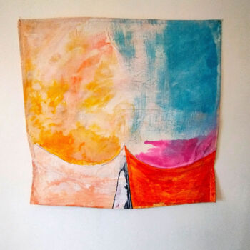Painting titled "Falaises " by Charlotte Denamur, Original Artwork, Acrylic