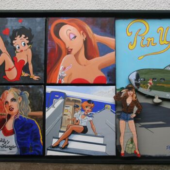 Painting titled "Pin up" by Philippe Marin, Original Artwork, Acrylic