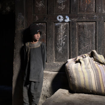 Printmaking titled "Afghan Boy" by Corinne Vachon, Original Artwork, Digital Print