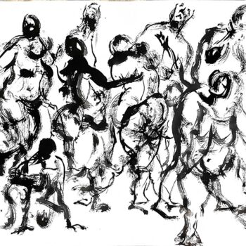 Drawing titled "Danseuse en mouveme…" by Olivier De Clermont-Tonnerre, Original Artwork, Ink