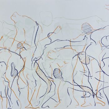 Dessin intitulée "Mouvements" par Olivier De Clermont-Tonnerre, Œuvre d'art originale, Fibre Textile