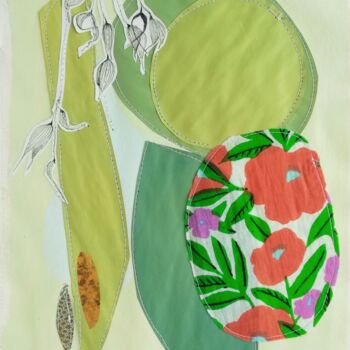 Collages intitulée "Douceur de vivre" par Cécile Morillon, Œuvre d'art originale, Acrylique