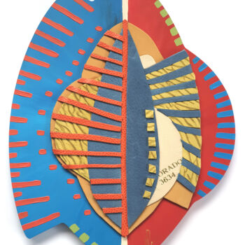 Art textile intitulée "OJA Mask" par Barbara Asei Dantoni, Œuvre d'art originale, Acrylique