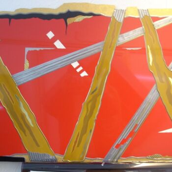 Painting titled "RED 1" by Guy Laffont, Original Artwork, Aluminium