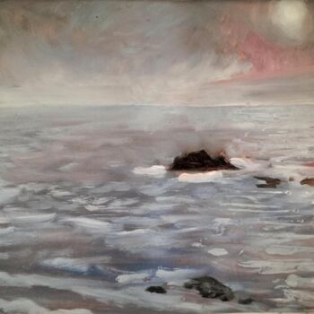 Painting titled "Quiberon, un soir d…" by Estrada Tamargo, Original Artwork, Metals